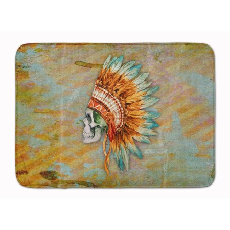 Carolines Treasures Day of the Dead Indian Skull Machine Washable Memory Foam Mat BB5127RUG
